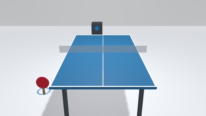 The table tennis scene the mouse model plays